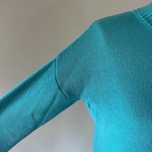 BENEDETTA B made in ITALY WOOL / CASHMERE turtleneck sweater tunic TEAL size XS - Picture 4 of 12
